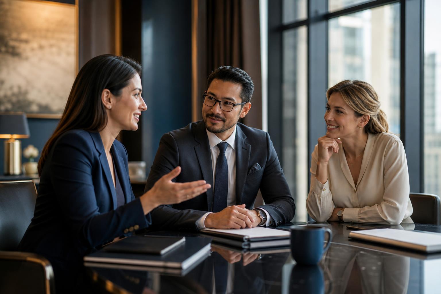 Business professionals collaborating